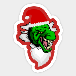 Dino in Santa Hat Sticker